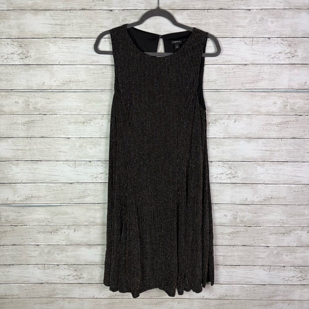 Torrid Metallic Thread Sleeveless Skater Dress Size 1X